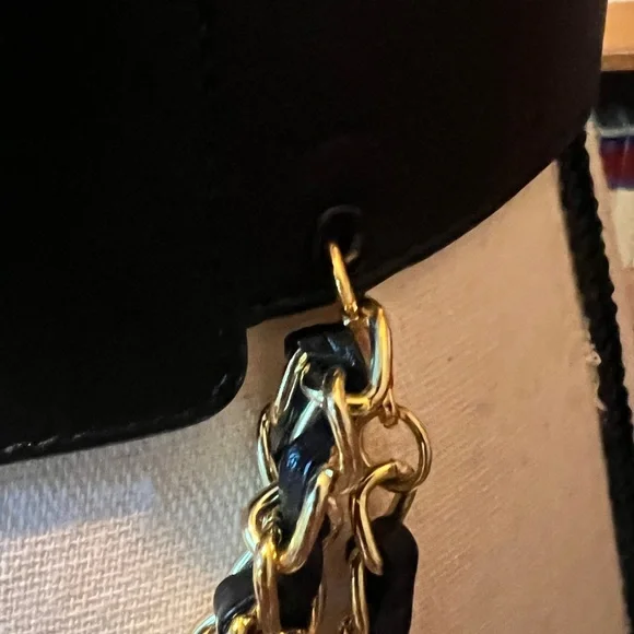 CHANEL Vintage Karl Lagerfeld 1993 Wide Black belt 24k gold plated - Picture 8 of 17